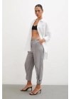 Lastikli Salaş Pantolon Gri