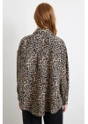 Leopar Desen Javanez Gömlek Siyah