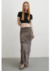 Leopar Desenli Verev Etek Bej
