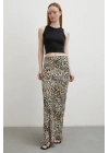 Leopar Desenli Verev Etek Ekru