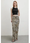 Leopar Desenli Verev Etek Ekru