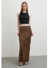 Leopar Desenli Verev Etek Kahve