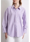 Lila Çizgili Gömlek Lila