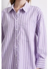 Lila Çizgili Gömlek Lila