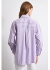 Lila Çizgili Gömlek Lila