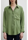 Mars Dökümlü Viskon Gömlek Yeşil