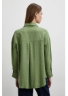 Mars Dökümlü Viskon Gömlek Yeşil