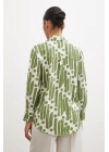 Modern Desen Modal Gömlek Yeşil
