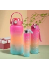 Motivasyon 3Lü Su Matarası Şişesi 2Lt 900 600ml