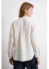 Multi Çizgili Cepli Gömlek Bej