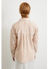 Multi Çizgili Cepli Gömlek Camel
