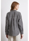 Multi Çizgili Cepli Gömlek Gri