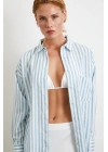 Multi Çizgili Cepli Gömlek Mavi