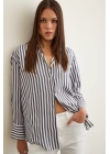 Multi Çizgili Gömlek Lacivert