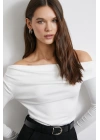 Omzu Büzgülü Bluz Beyaz