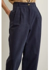 Önü Çift Pileli Pantolon Lacivert