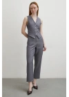 Önü Pensli Skinny Kumaş Pantolon Antirasit