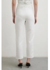 Önü Pensli Skinny Kumaş Pantolon Ekru