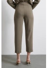 Önü Pensli Skinny Kumaş Pantolon Haki