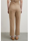Önü Pensli Skinny Kumaş Pantolon Vizon