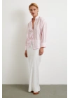 Organze Çizgili Gömlek Pembe