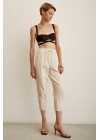Örgü Kemerli Pantolon Bej