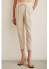 Örgü Kemerli Pantolon Bej