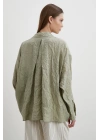 Oversize Kraşlı Gömlek Haki