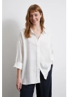 Oversize Pamuk Gömlek Beyaz