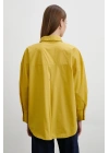 Oversize Pamuklu Gömlek Hardal