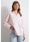 Oversize Pamuklu Gömlek Pembe