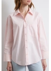 Oversize Pamuklu Gömlek Pembe