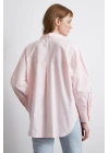 Oversize Pamuklu Gömlek Pembe