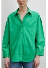 Oversize Pamuklu Gömlek Yeşil