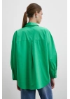 Oversize Pamuklu Gömlek Yeşil