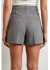 Piliseli Cepli Şort Gri