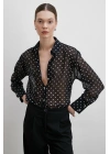 Puantiyeli Gömlek Siyah