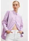 Regular Fit Poplin Gömlek Lila