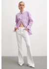 Regular Fit Poplin Gömlek Lila