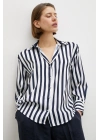 Robalı Çizgili Gömlek Lacivert