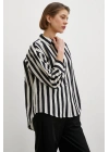 Robalı Çizgili Gömlek Siyah