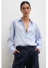 Robalı Klasik Gömlek Buz Mavisi