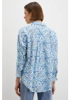 Şal Desen Modal Gömlek Mavi