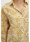 Şal Desen Modal Gömlek Sarı