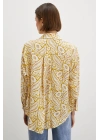 Şal Desen Modal Gömlek Sarı
