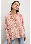 Şal Desen Modal Gömlek Turuncu