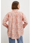 Şal Desen Modal Gömlek Turuncu