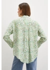 Şal Desen Modal Gömlek Yeşil