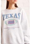Şardonlu Texas Sweatshirt Gri
