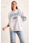 Şardonlu Texas Sweatshirt Gri